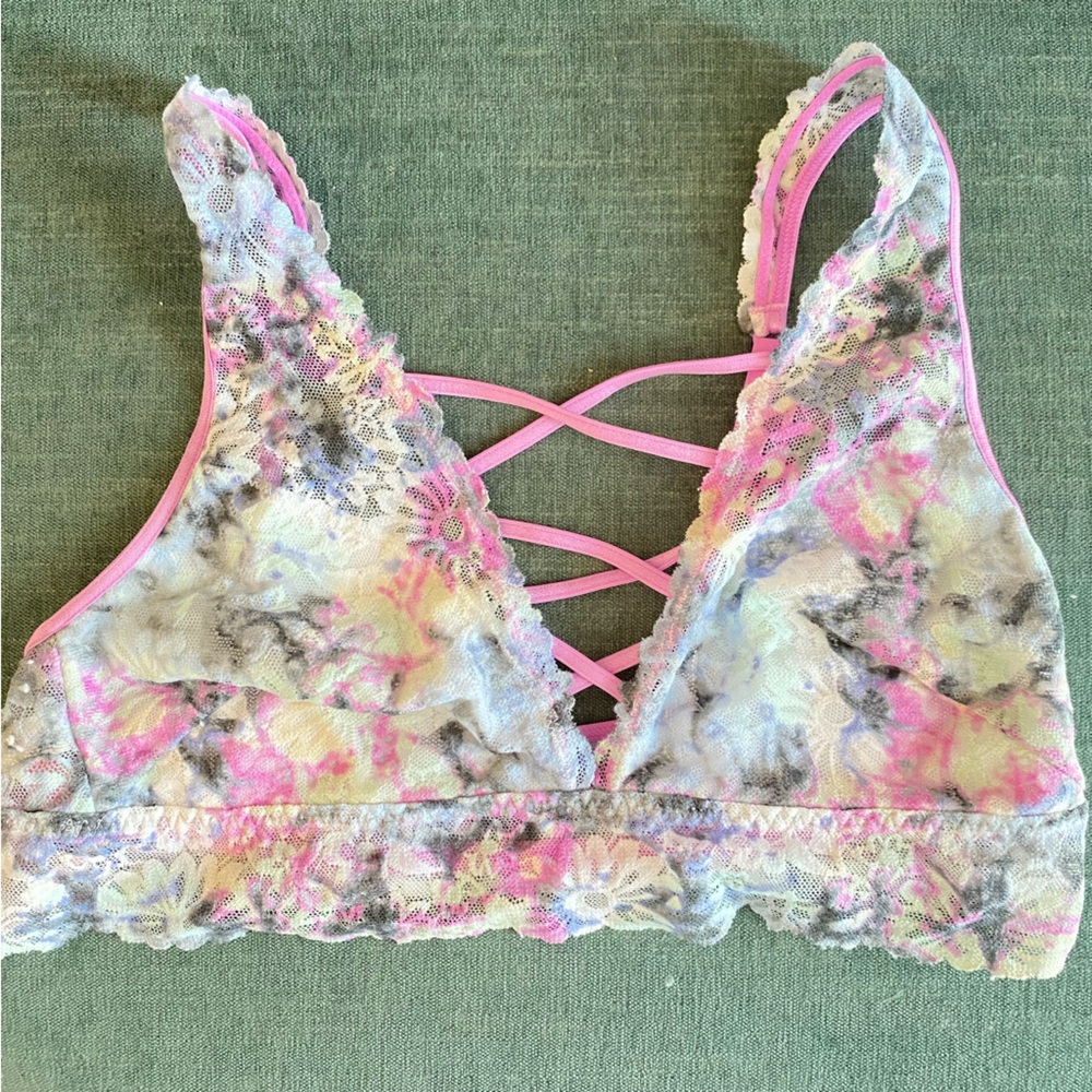 Victoria's Secret Pink and Gray Lace Bralette